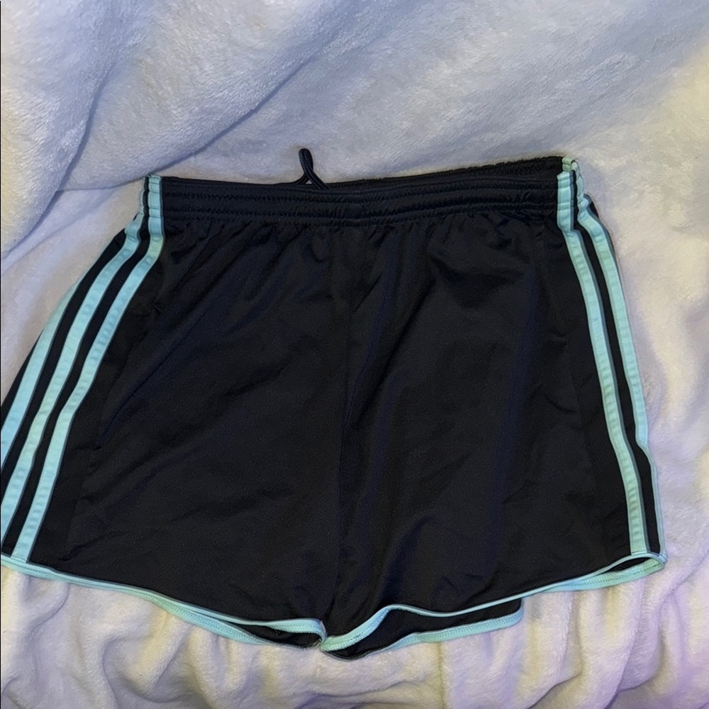 Women's Adidas Black and Blue Athletic Shorts